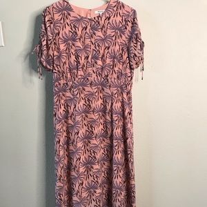 Madewell silk tie sleeve maxi dress in oasis palms